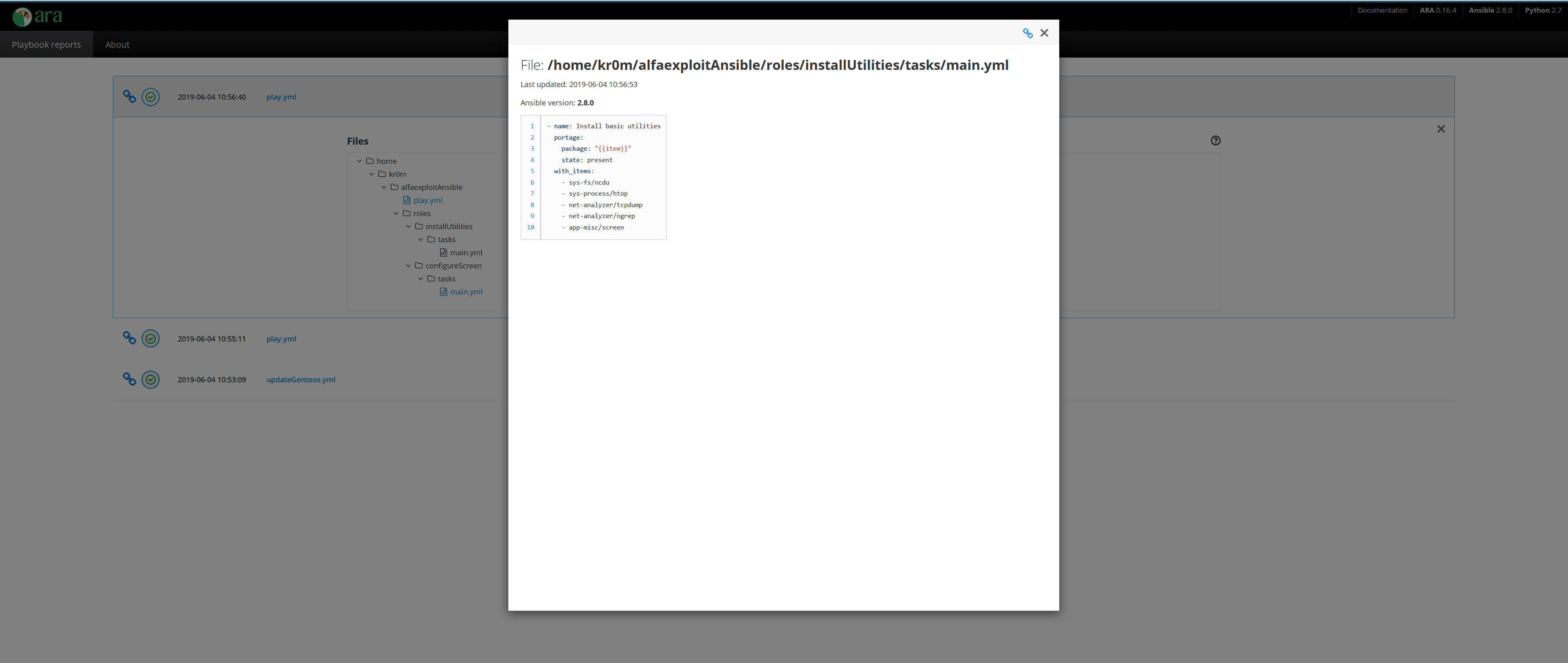 Ara and ansible alfaexploit